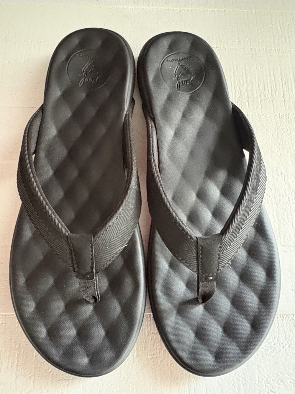 Reef Black Quilted Footbed Flip Flops - Picture 2 of 4